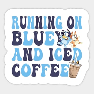 bluey and iced coffee Sticker